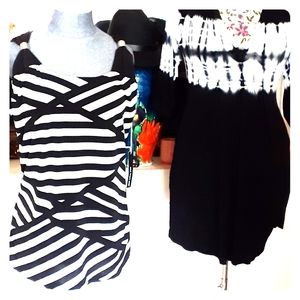 Black and white blouse